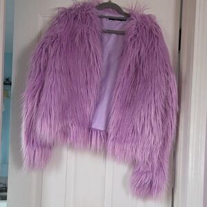 Women's Lavender Faux Fur Jacket